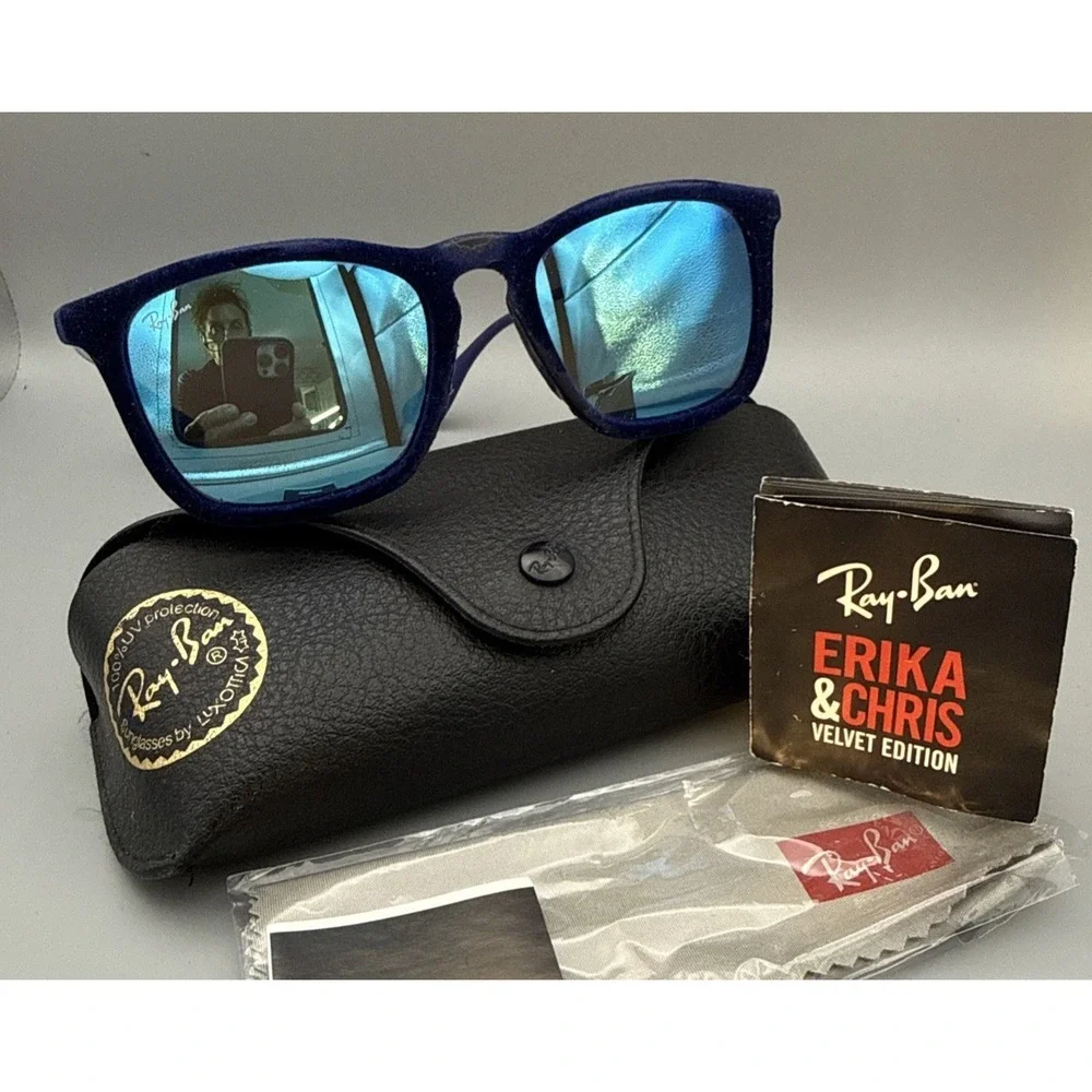 Ray-Ban RB4187 Authentic 6081/55 Blue Velvet Frame Sunglasses w/Cloth & Case